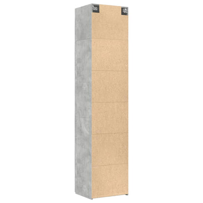 Hochschrank Schmal Betongrau 50x42,5x225 cm Holzwerkstoff