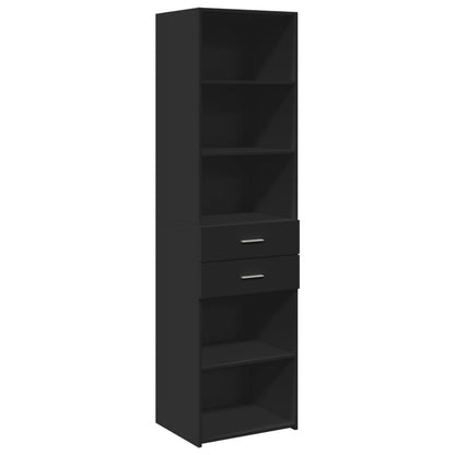 Hochschrank Schmal Schwarz 50x42,5x225 cm Holzwerkstoff