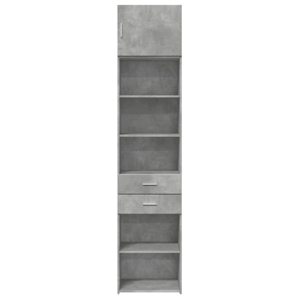 Hochschrank Schmal Betongrau 50x42,5x225 cm Holzwerkstoff