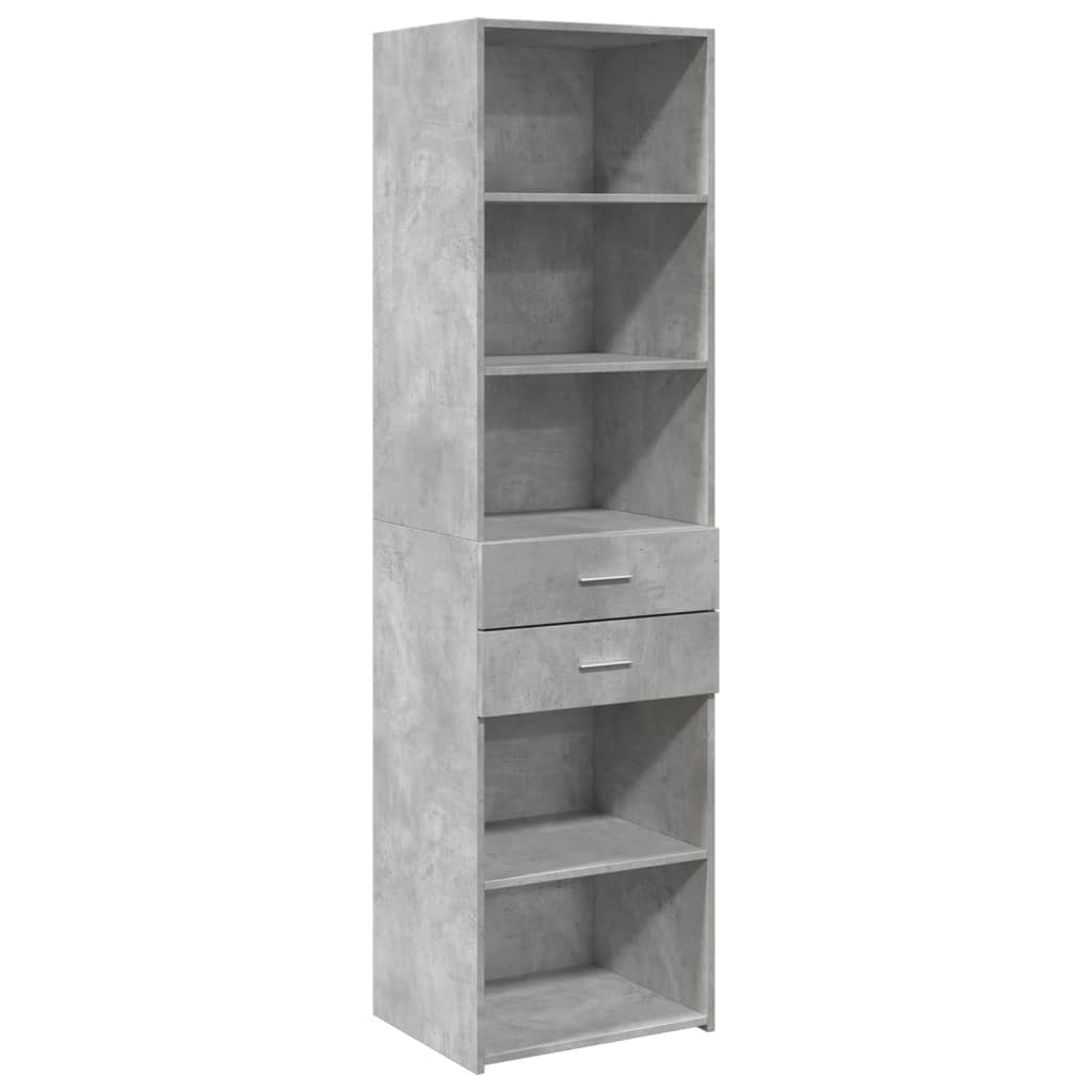 Hochschrank Schmal Betongrau 50x42,5x225 cm Holzwerkstoff