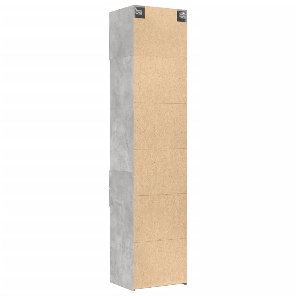 Hochschrank Schmal Betongrau 50x42,5x225 cm Holzwerkstoff