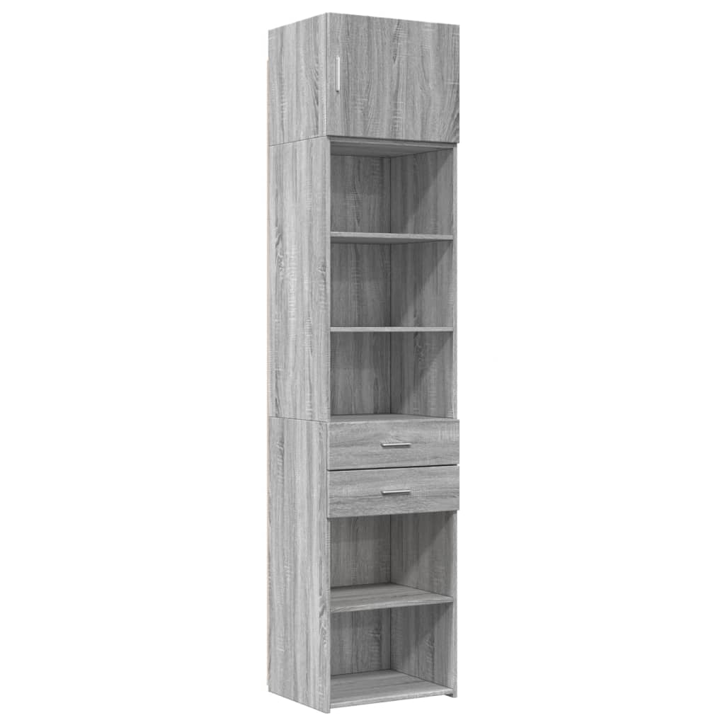 Hochschrank Schmal Grau Sonoma 50x42,5x225 cm Holzwerkstoff