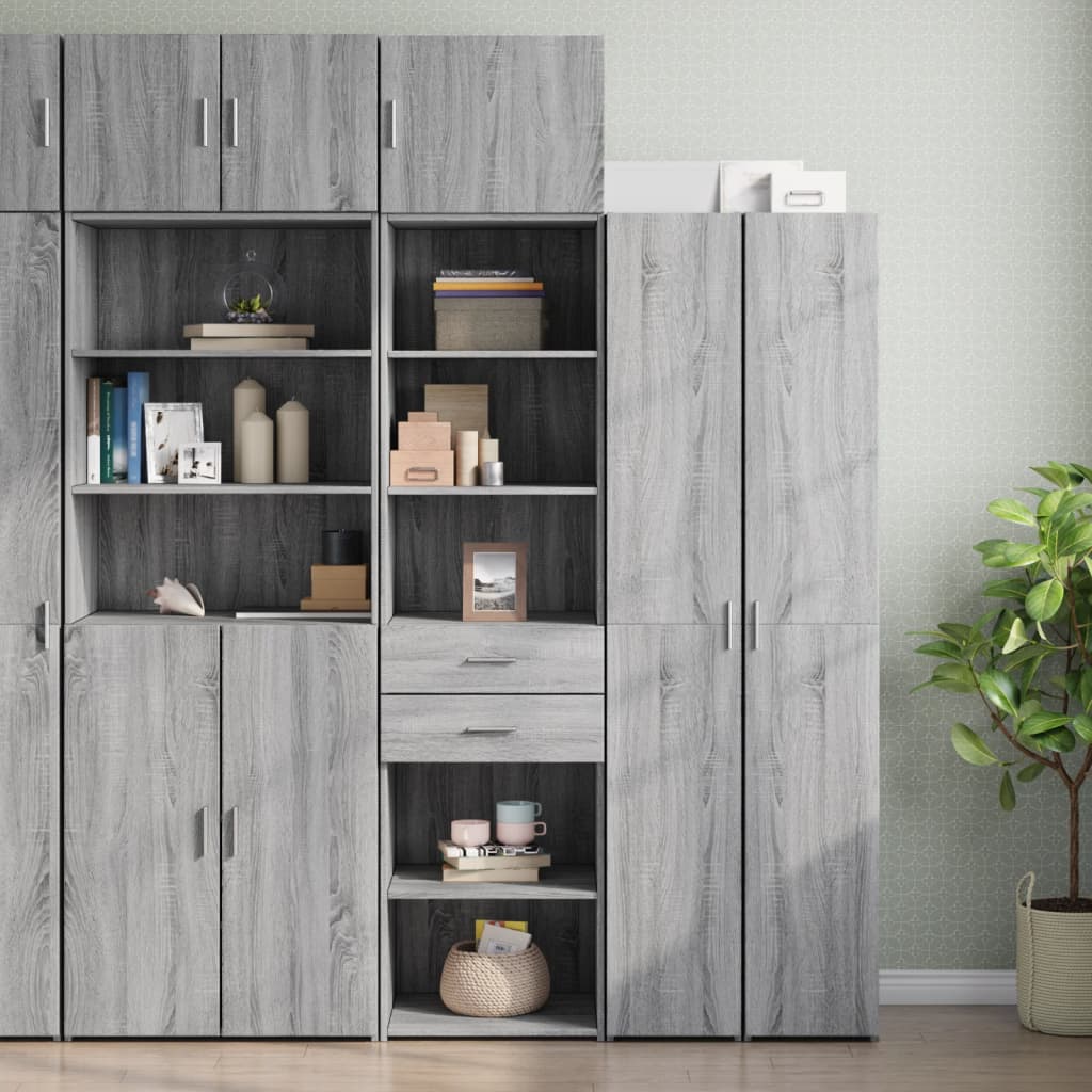 Hochschrank Schmal Grau Sonoma 50x42,5x225 cm Holzwerkstoff