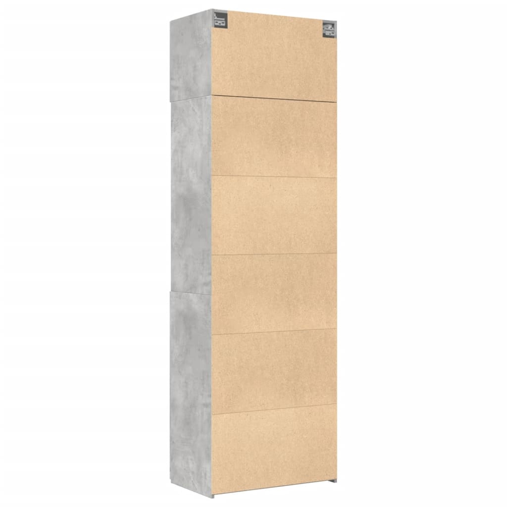 Hochschrank Betongrau 70x42,5x225 cm Holzwerkstoff