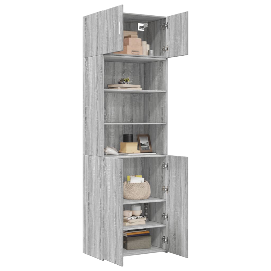 Hochschrank Grau Sonoma 70x42,5x225 cm Holzwerkstoff