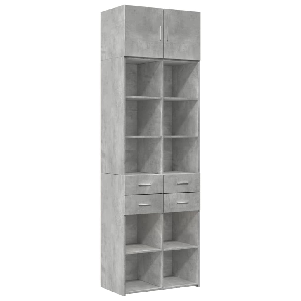 Hochschrank Betongrau 70x42,5x225 cm Holzwerkstoff