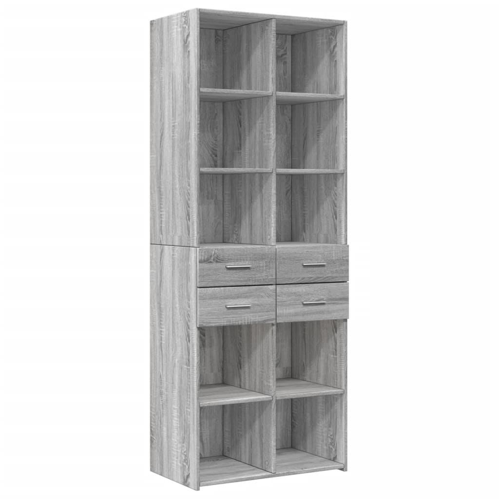 Hochschrank Grau Sonoma 70x42,5x225 cm Holzwerkstoff