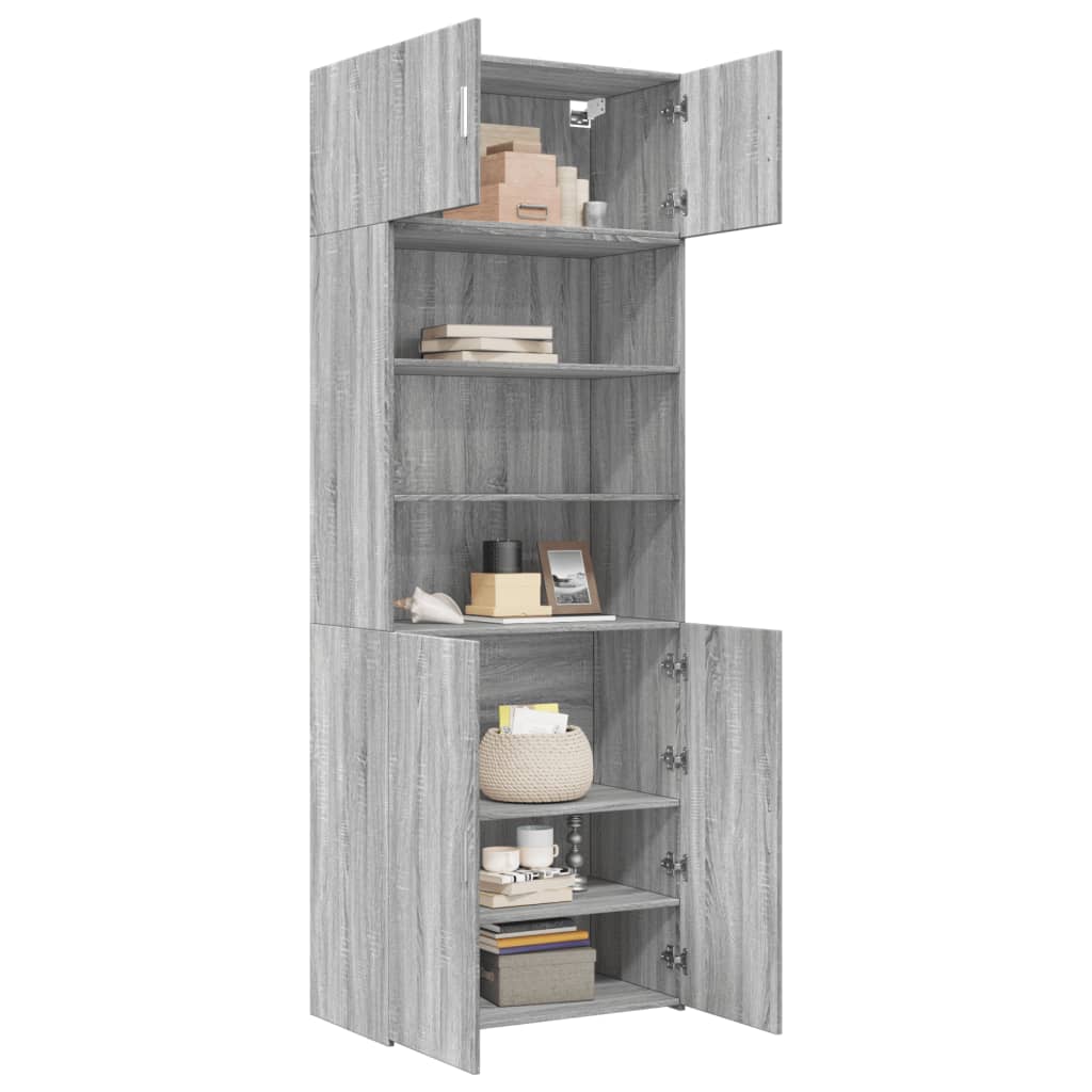 Hochschrank Grau Sonoma 80x42,5x225 cm Holzwerkstoff