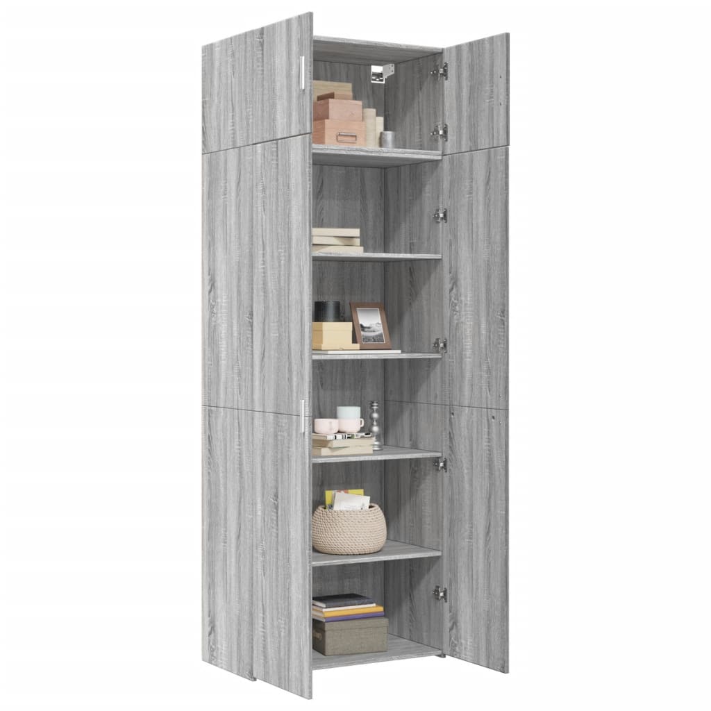 Hochschrank Grau Sonoma 80x42,5x225 cm Holzwerkstoff