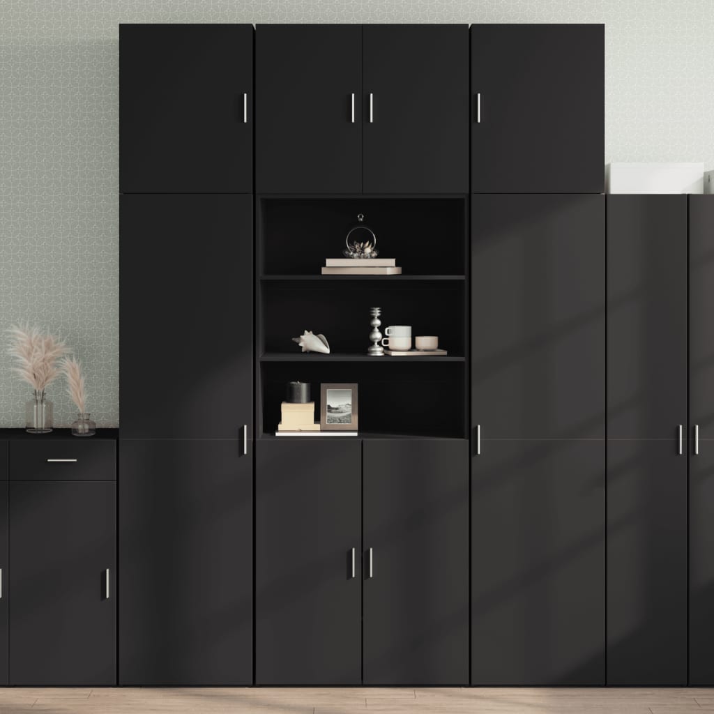 Highboard Schwarz 80x42,5x249 cm Holzwerkstoff