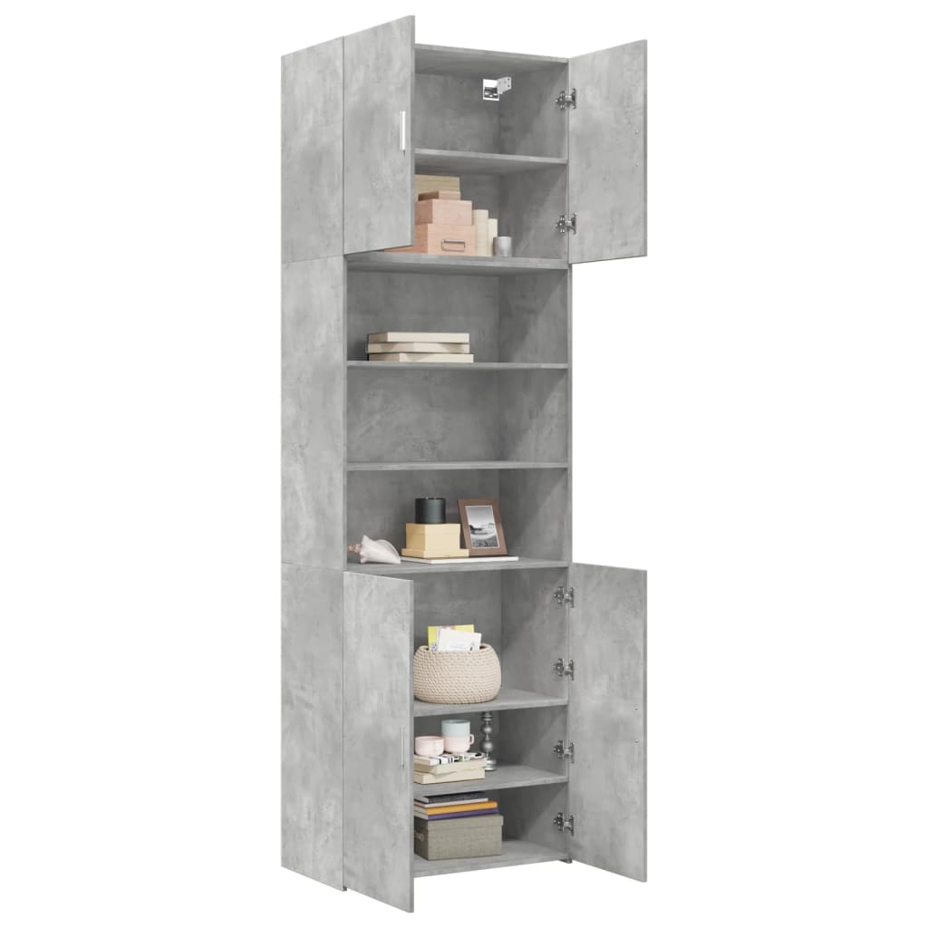 Highboard Betongrau 80x42,5x249 cm Holzwerkstoff