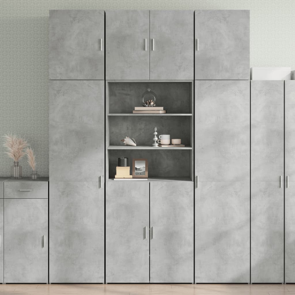 Highboard Betongrau 80x42,5x249 cm Holzwerkstoff