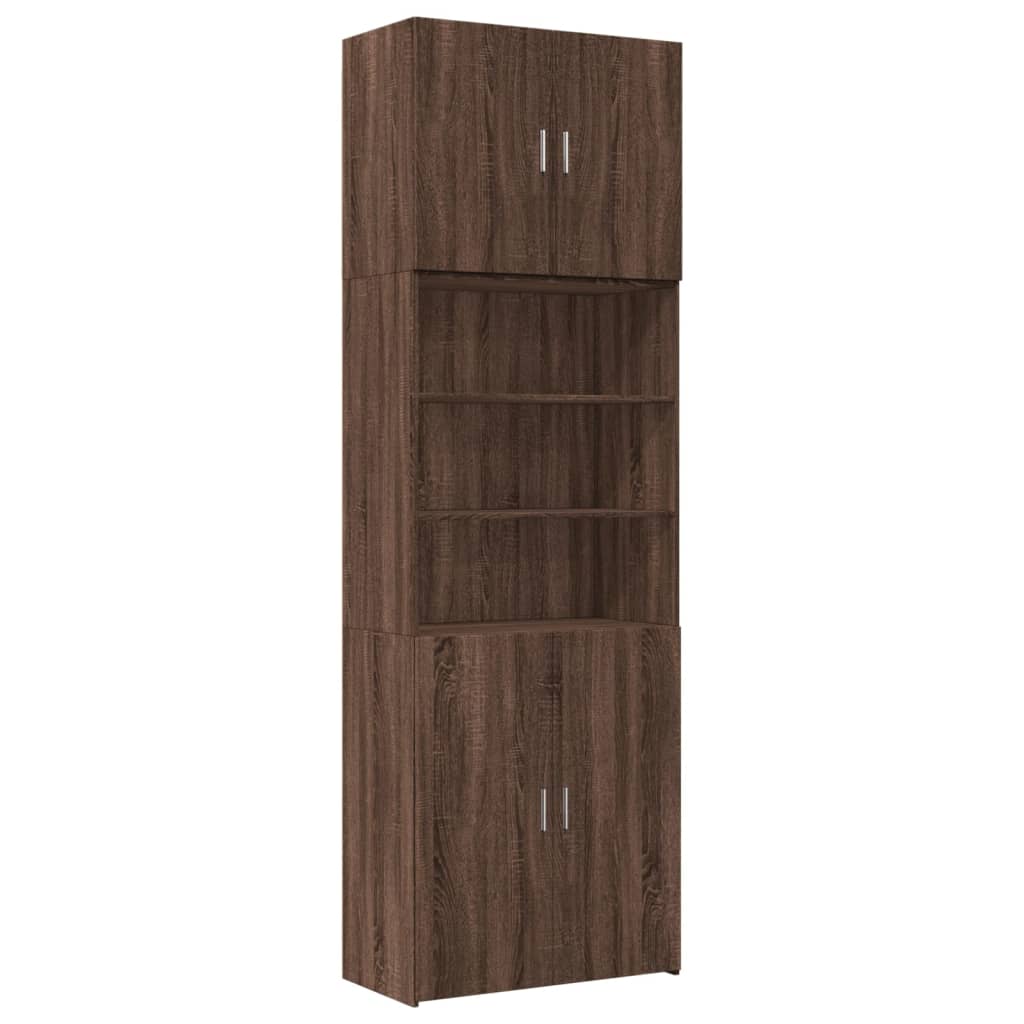 Highboard Braun Eichen-Optik 80x42,5x249 cm Holzwerkstoff