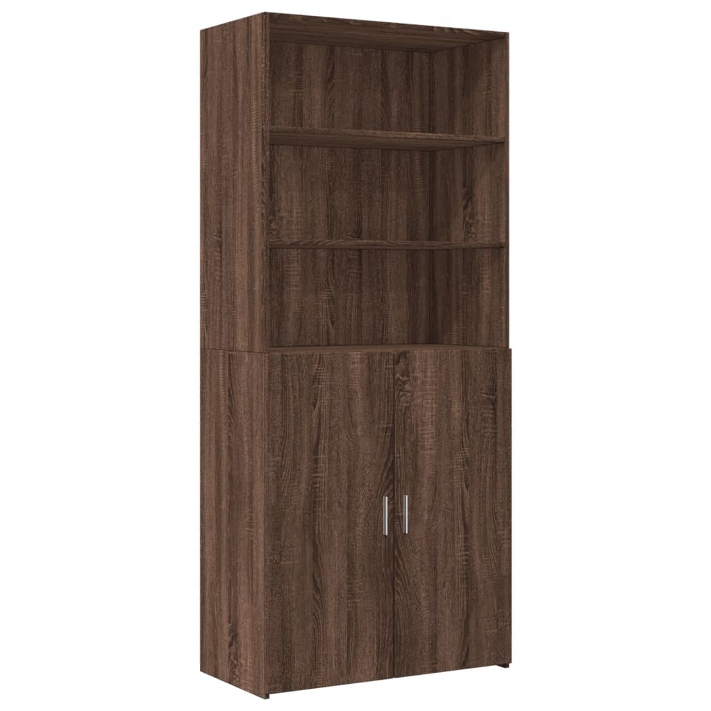 Highboard Braun Eichen-Optik 80x42,5x249 cm Holzwerkstoff