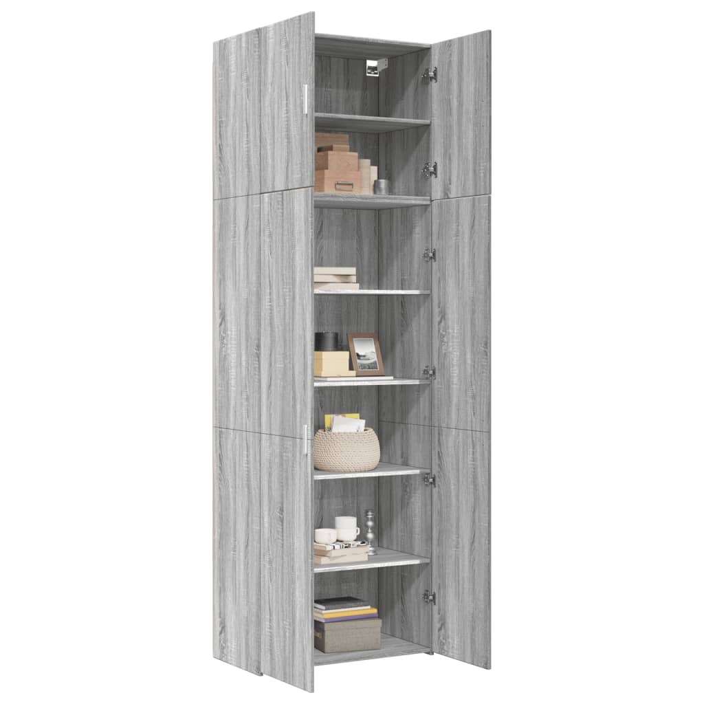 Highboard Grau Sonoma 80x42,5x249 cm Holzwerkstoff