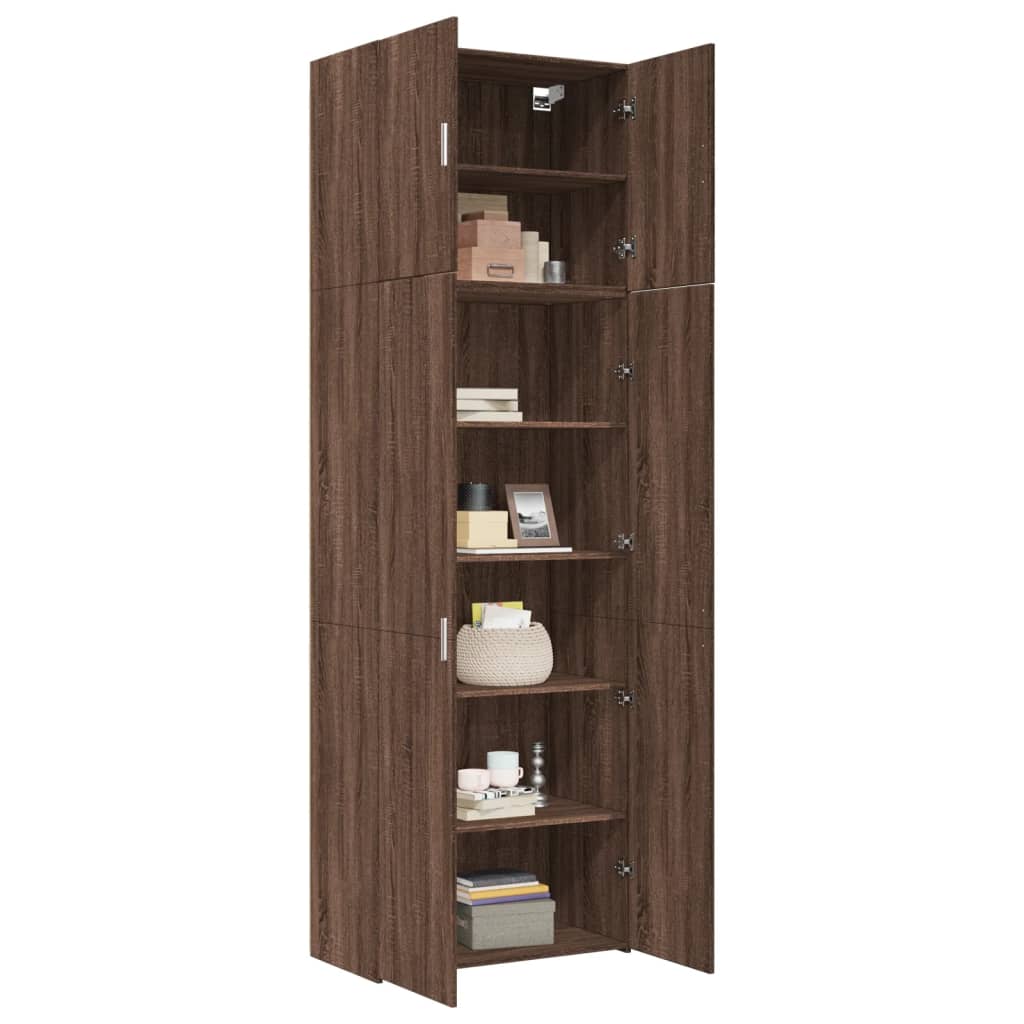 Highboard Braun Eichen-Optik 80x42,5x249 cm Holzwerkstoff