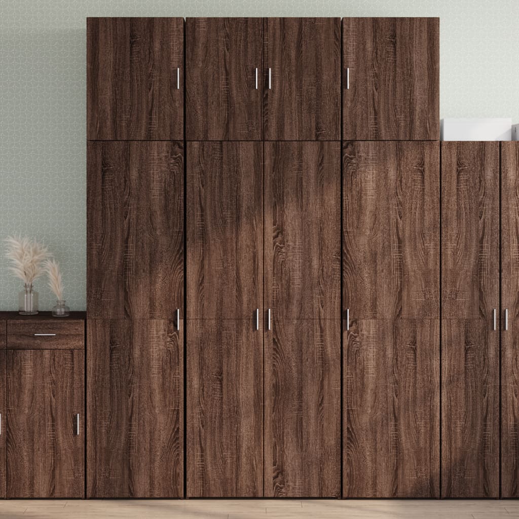 Highboard Braun Eichen-Optik 80x42,5x249 cm Holzwerkstoff