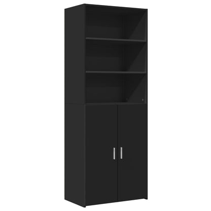 Highboard Schwarz 70x42,5x185 cm Holzwerkstoff