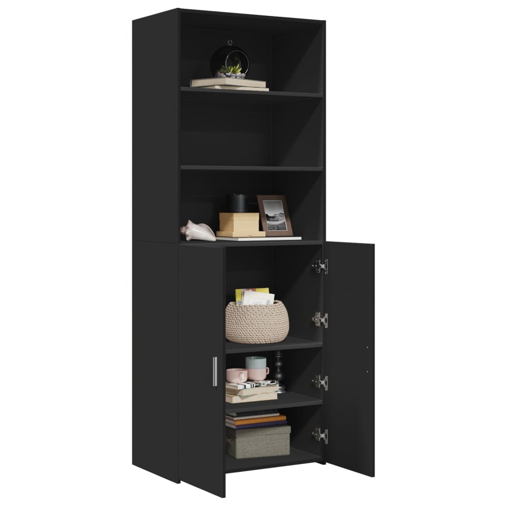 Highboard Schwarz 70x42,5x185 cm Holzwerkstoff