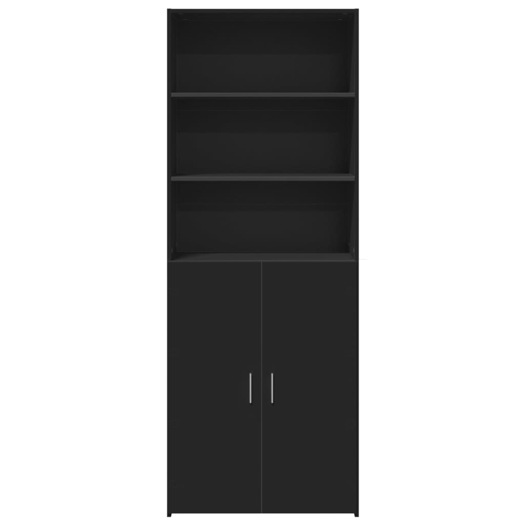 Highboard Schwarz 70x42,5x185 cm Holzwerkstoff