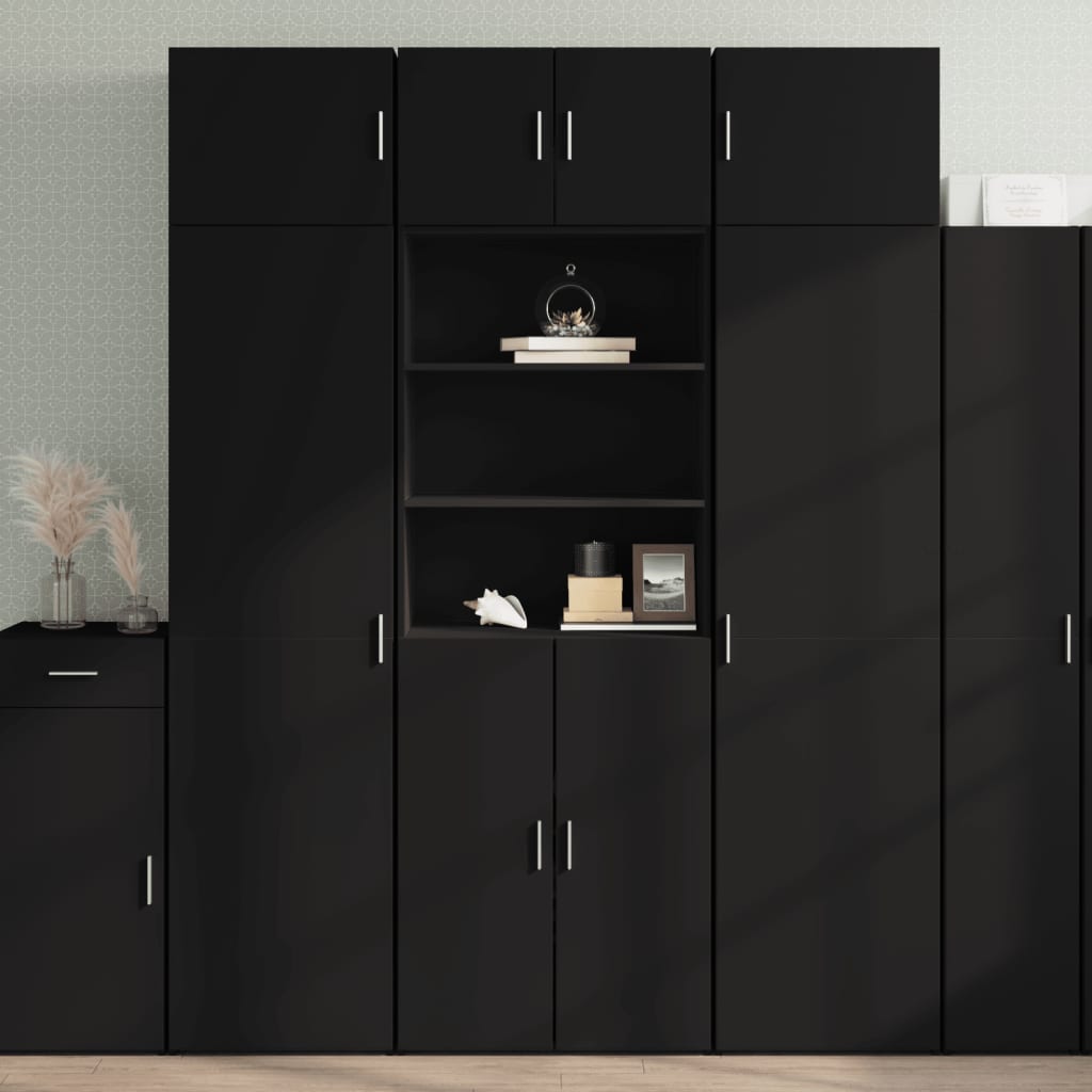 Highboard Schwarz 70x42,5x185 cm Holzwerkstoff