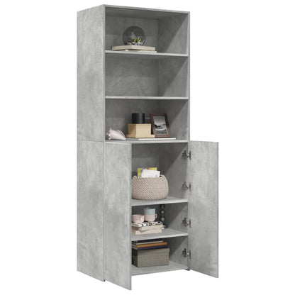 Highboard Betongrau 70x42,5x185 cm Holzwerkstoff