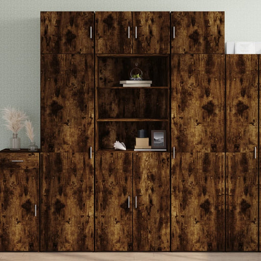 Highboard Räuchereiche 70x42,5x185 cm Holzwerkstoff