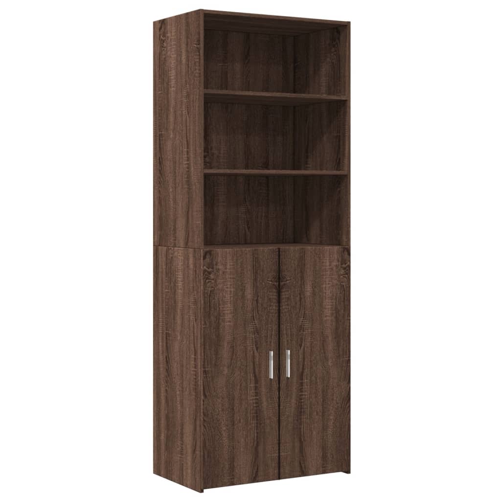 Highboard Braun Eichen-Optik 70x42,5x185 cm Holzwerkstoff