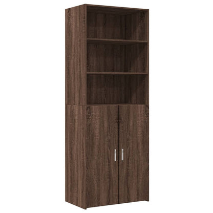 Highboard Braun Eichen-Optik 70x42,5x185 cm Holzwerkstoff