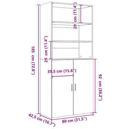 Highboard Weiß 80x42,5x185 cm Holzwerkstoff