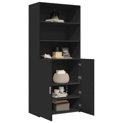 Highboard Schwarz 80x42,5x185 cm Holzwerkstoff