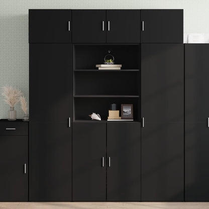 Highboard Schwarz 80x42,5x185 cm Holzwerkstoff