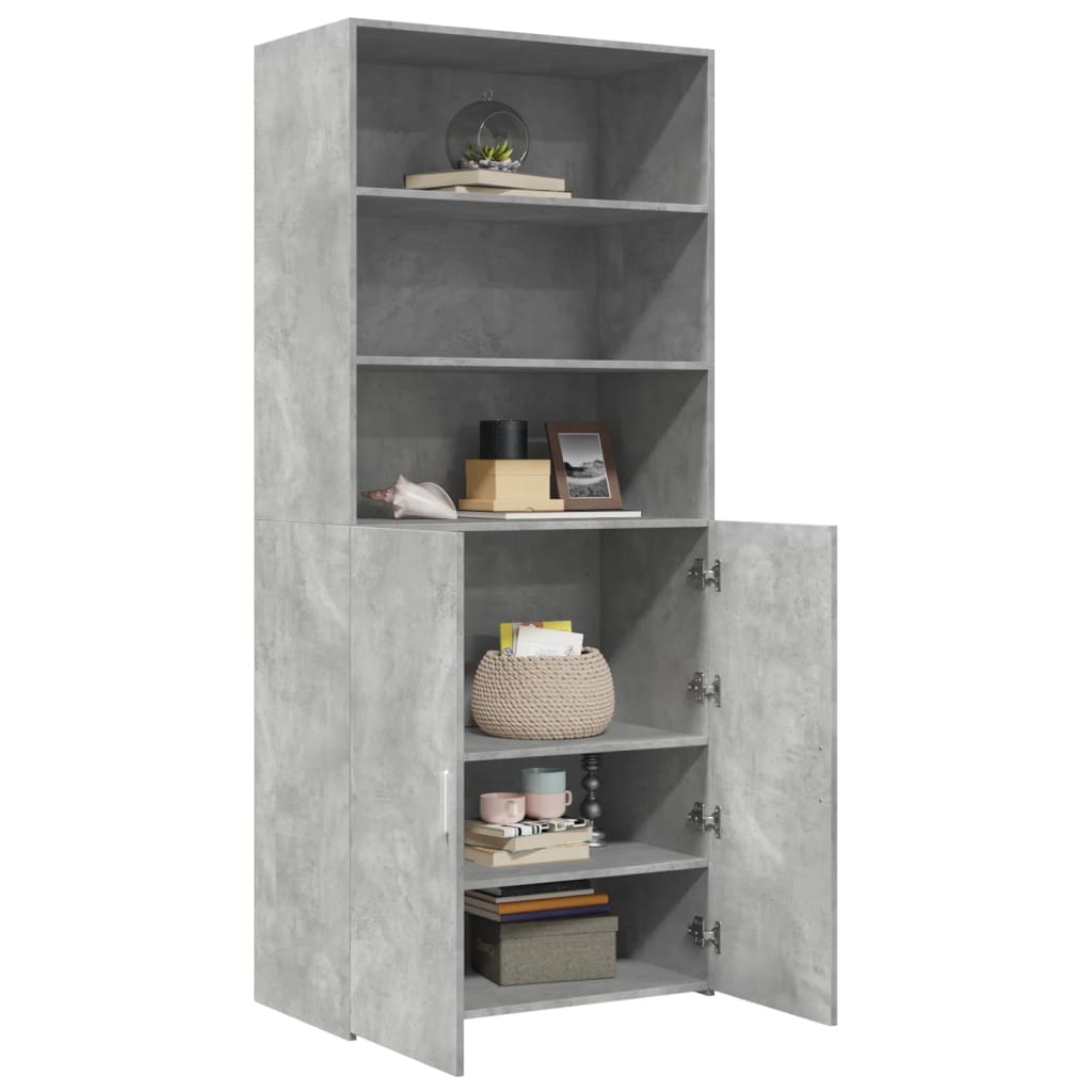 Highboard Betongrau 80x42,5x185 cm Holzwerkstoff