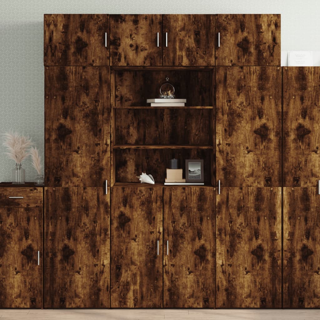 Highboard Räuchereiche 80x42,5x185 cm Holzwerkstoff