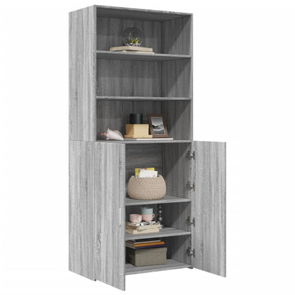 Highboard Grau Sonoma 80x42,5x185 cm Holzwerkstoff