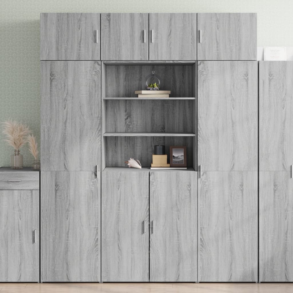 Highboard Grau Sonoma 80x42,5x185 cm Holzwerkstoff