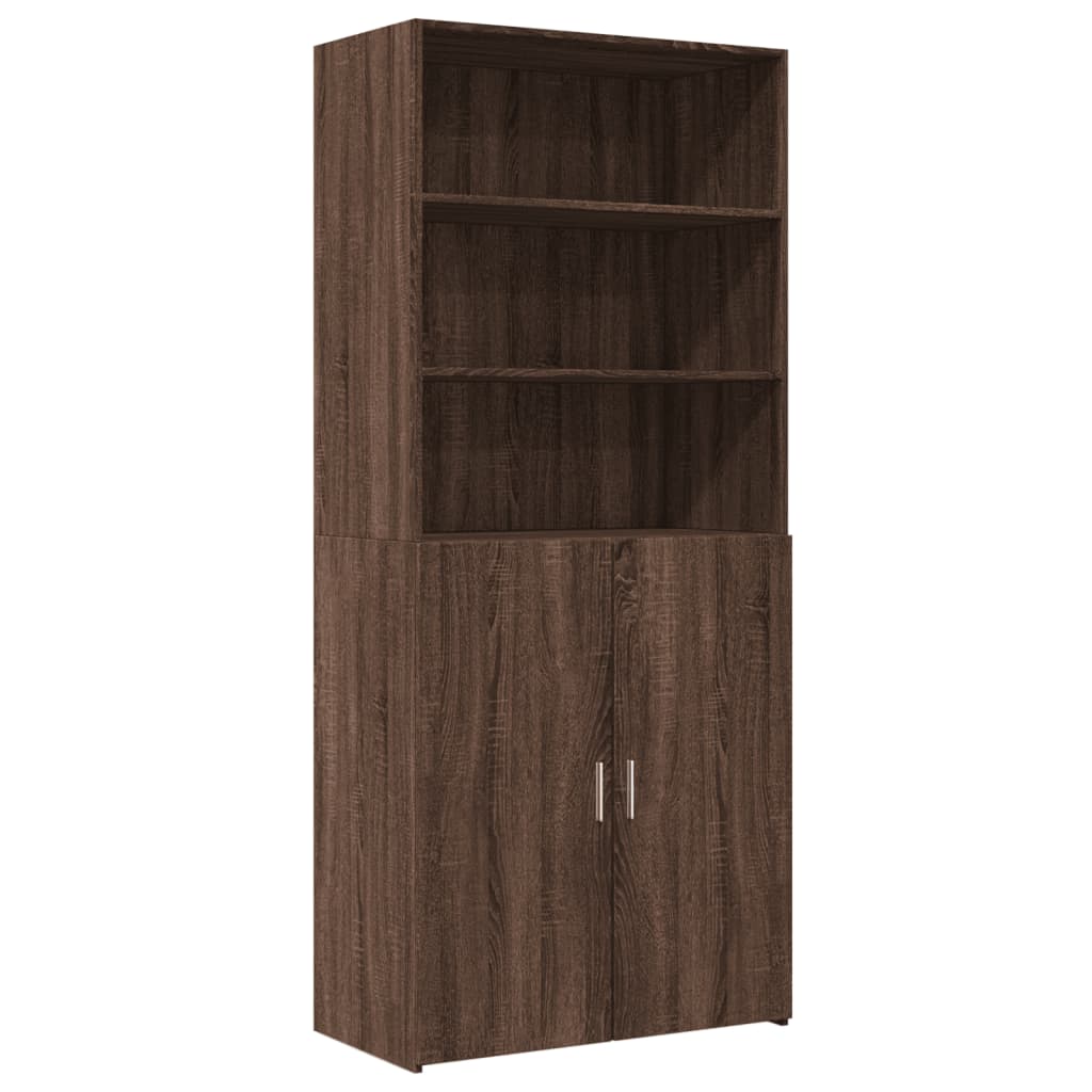 Highboard Braun Eichen-Optik 80x42,5x185 cm Holzwerkstoff