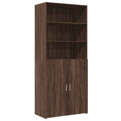 Highboard Braun Eichen-Optik 80x42,5x185 cm Holzwerkstoff