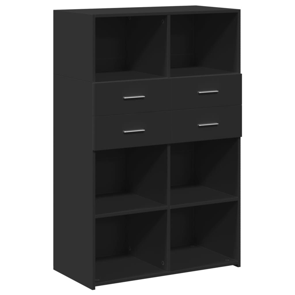 Highboard Schwarz 80x42,5x124 cm Holzwerkstoff