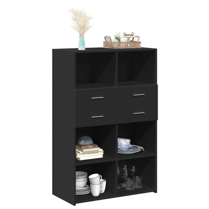 Highboard Schwarz 80x42,5x124 cm Holzwerkstoff