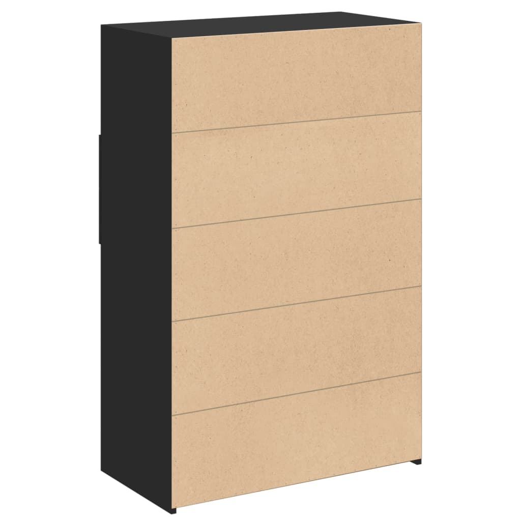 Highboard Schwarz 80x42,5x124 cm Holzwerkstoff