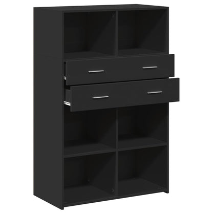 Highboard Schwarz 80x42,5x124 cm Holzwerkstoff