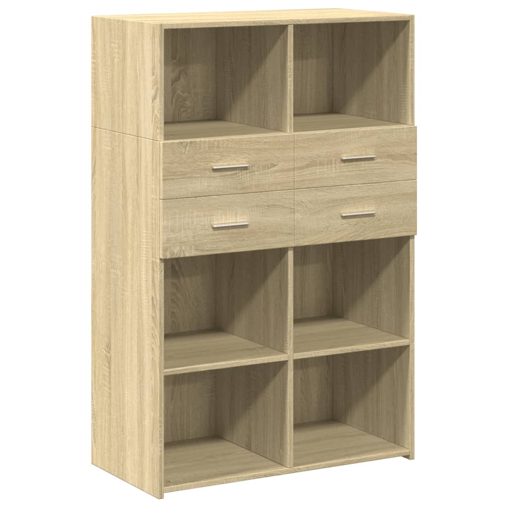 Highboard Sonoma-Eiche 80x42,5x124 cm Holzwerkstoff