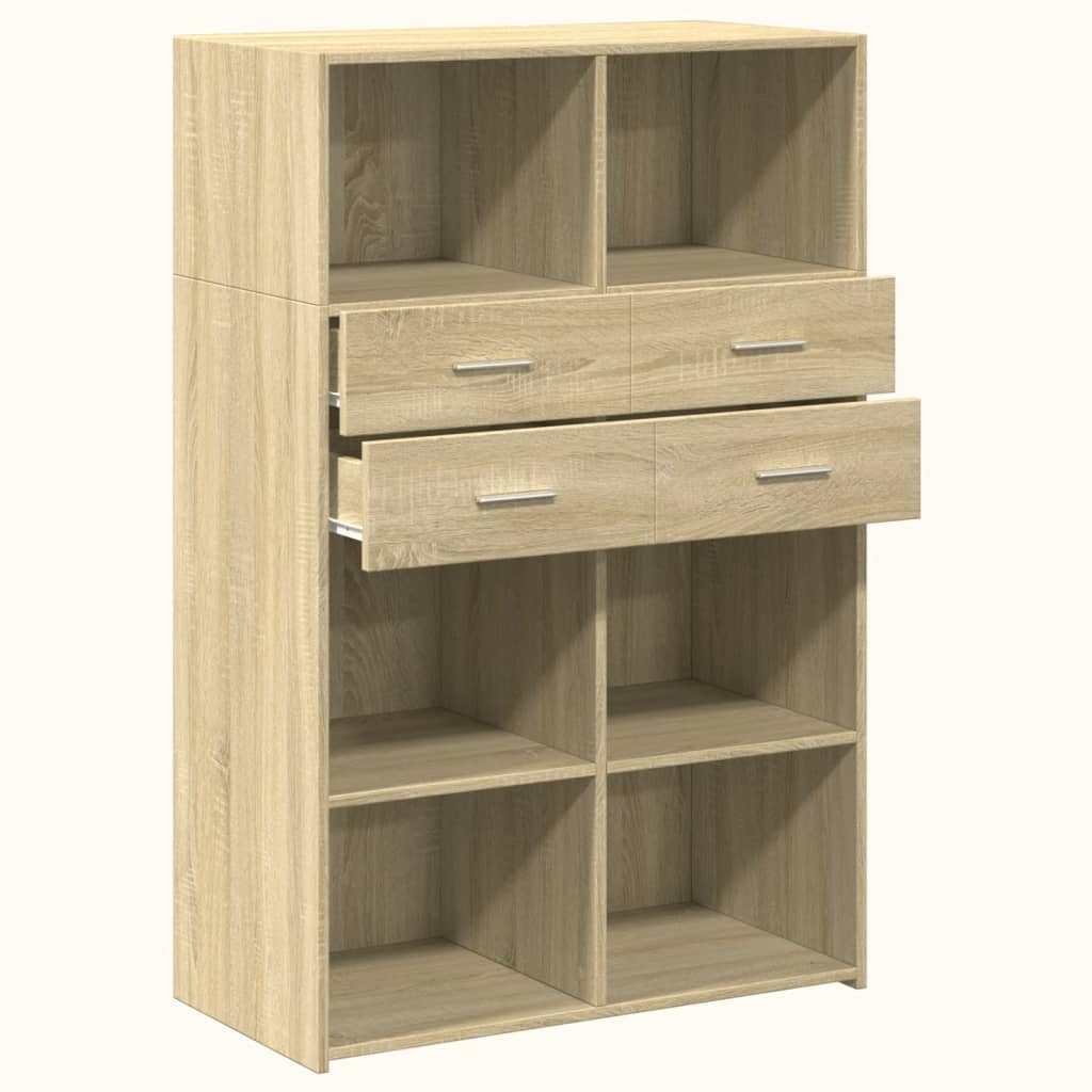 Highboard Sonoma-Eiche 80x42,5x124 cm Holzwerkstoff