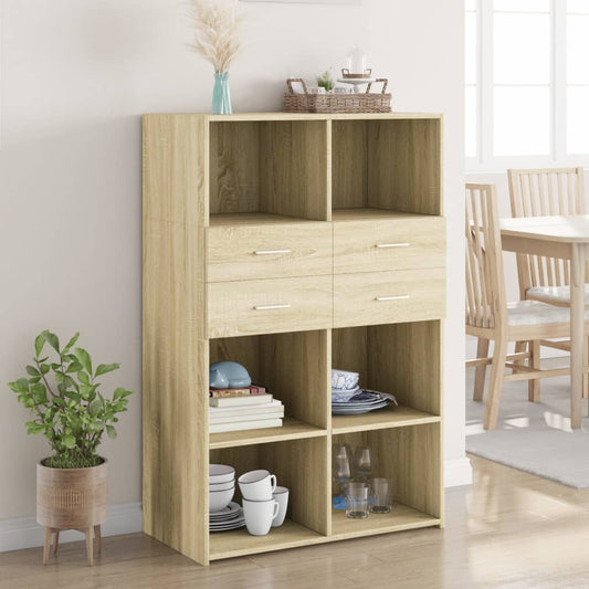 Highboard Sonoma-Eiche 80x42,5x124 cm Holzwerkstoff