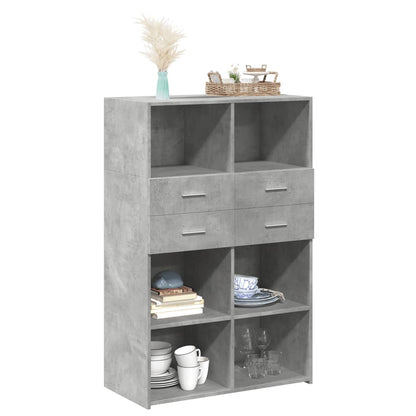 Highboard Betongrau 80x42,5x124 cm Holzwerkstoff