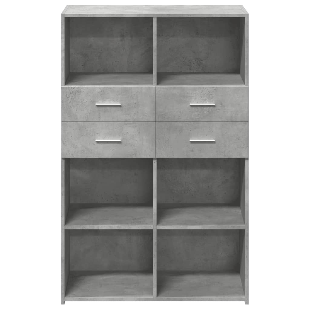 Highboard Betongrau 80x42,5x124 cm Holzwerkstoff