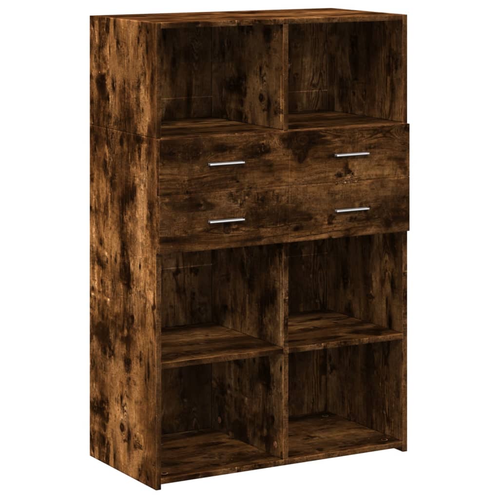 Highboard Räuchereiche 80x42,5x124 cm Holzwerkstoff