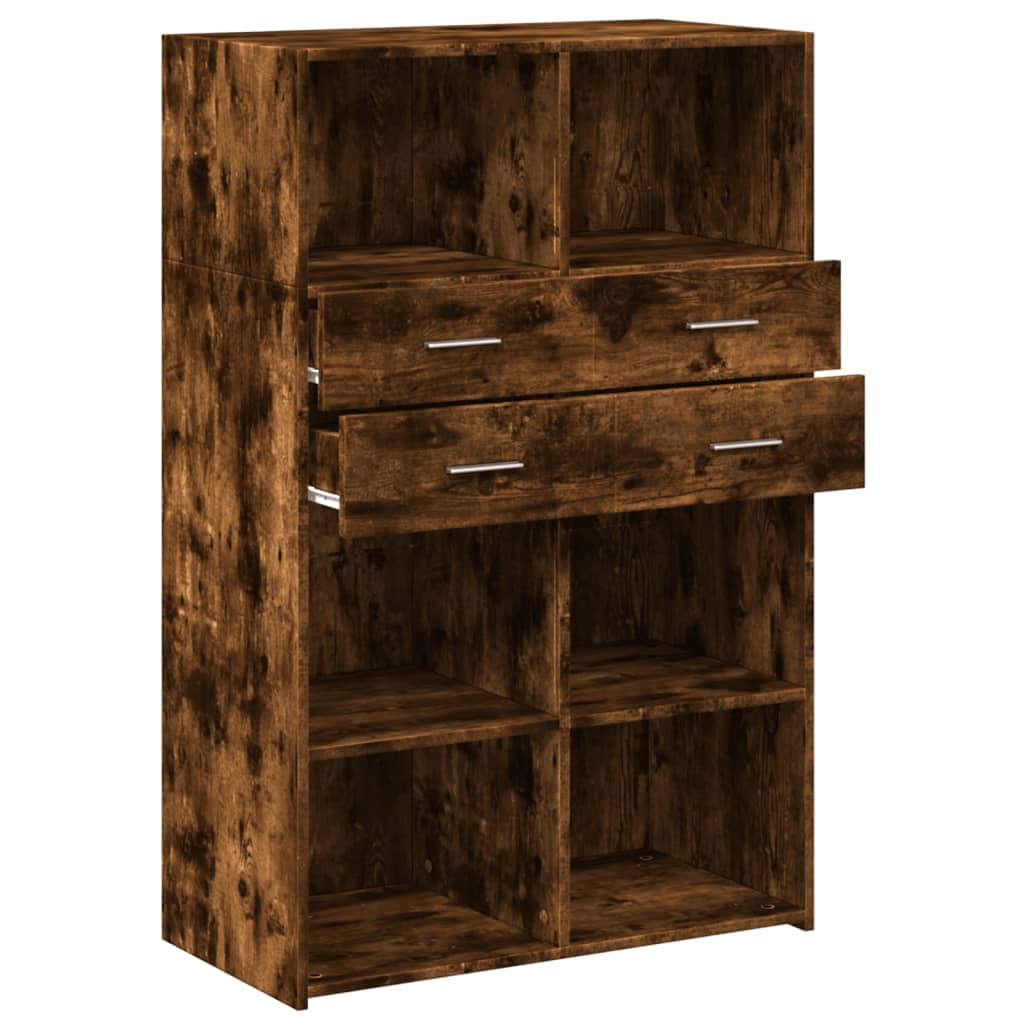 Highboard Räuchereiche 80x42,5x124 cm Holzwerkstoff