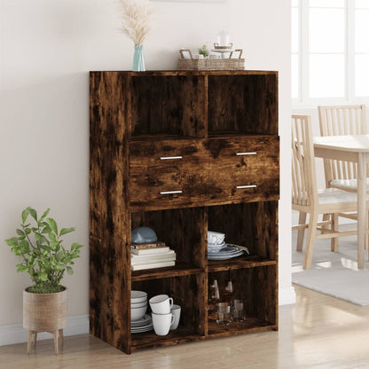 Highboard Räuchereiche 80x42,5x124 cm Holzwerkstoff